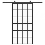 Cumpara ieftin Usa glisanta cu set de feronerie neagra 102x205 cm Sticla ESG