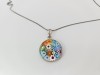 Lant si pandantiv argint 925 cu sticla de Murano Millefiori, lungime 46 cm