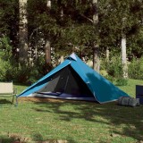 VidaXL Cort de camping tipi pentru 1 persoană, albastru, impermeabil