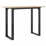 Cumpara ieftin Masa de bucatarie, cadru O, 100x50x75cm lemn masiv pin si Otel