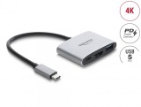Docking station USB type C la HDMI 4K60Hz + USB-A + PD 3.1 140W, Delock 64368