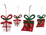 Cumpara ieftin Set 4 ornamente brad Craciun metal multicolor 9x13 cm, 6.5x9 cm