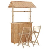 Cumpara ieftin Set mobilier de bar, 3 piese, bambus