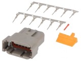 Conector cablu-cablu DTM tată 12 pini crimpat