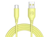 Cablu silicon Tellur USB to Type-C, 3A, 1m, galben