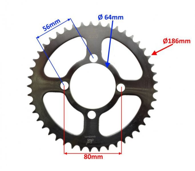 Pinion spate, 45 dinti, pas 428 Py-5 Cod Produs: MX_NEW ZPY7002