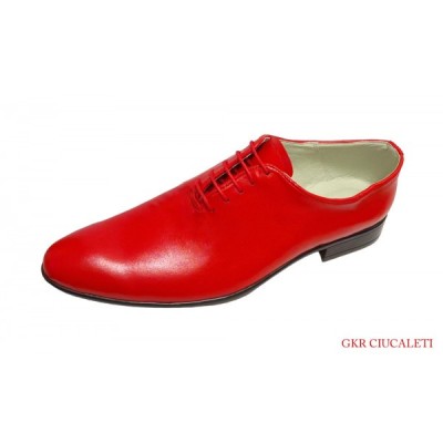 Pantofi barbati eleganti, din piele naturala, rosu, Enzo Class - GKR foto