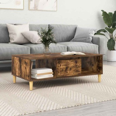 vidaXL Masă de cafea Stejar afumat 103.5 x 60 x 35 cm Lemn compozit 876193 foto