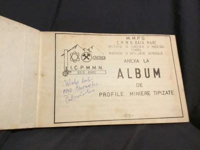 M. M. P. G. / C. M. M. N. Baia Mare Carte anexa la Album de profile miniere tipizate anul 1978 ! foto
