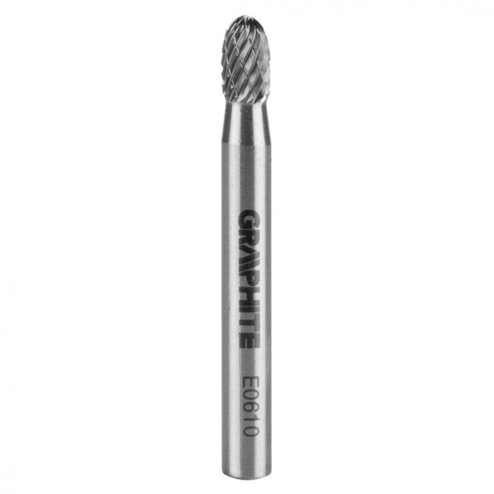 Freza rotativa din carbura HM, tip E (ovala), 6x10mm, tija 6x45mm 55H363