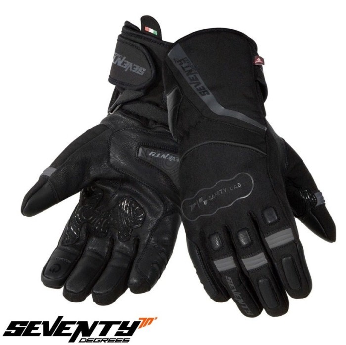 Manusi barbati pentru scuter - motocicleta Touring iarna Seventy model SD-T7 Gobi negru/gri Negru/gri XXXL (12 cm)