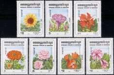Cambodge 1983 - Flori, serie neuzata foto