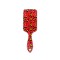Perie pentru par, dreptunghiulara, Leopard, Rosie