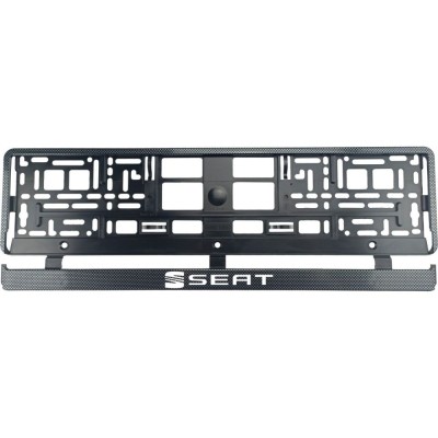 Set 2 bucati, suport numar inmatriculare Carbon, Seat foto