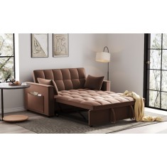 Canapea 140x77x90 cm Extensibila 2 locuri Model One Tapiterie Catifea Maro