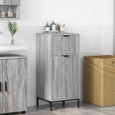 vidaXL Dulap de Baie cu ușă sonoma gri 39.5 x 36 x 88 cm Lemn compozit 883400
