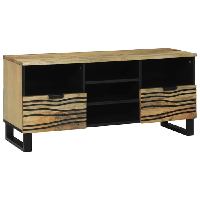 vidaXL Cabinet TV cu sertar Maro 100 x 33 x 46 cm Lemn masiv de mango