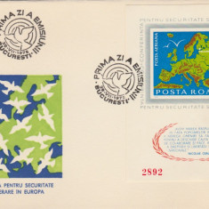 1975 Romania FDC colita nedantelata CSCE Conferinta Securitate Helsinki, LP 892