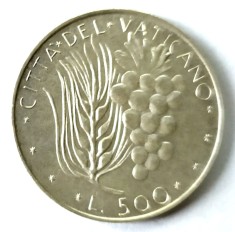 VATICAN 500 LIRE 1925 ANUL XIII PAPA PAUI VI ARGINT ITALIA AUNC UNC foto