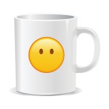 Cana alba personalizata cu Emoji, Fata zambitoare, ceramica, INOVATIX&reg;. 330 ml, Oem