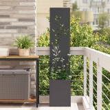 vidaXL Ecran de intimitate pentru grădină Floral Negru 32 x 140 cm