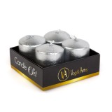 Set de lumanari &ndash; argintiu, fara parfum &ndash; 4 x 45 g Best CarHome