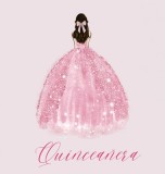Quinceanera Guest Book with pink dress
