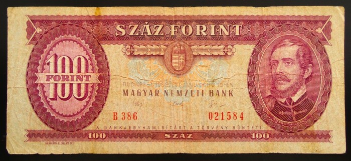 Bancnota 100 FORINTI - UNGARIA, anul 1992 * cod 57