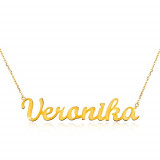 Colier din aur galben de 14K - lanț subțire, pandantiv cu numele Veronika