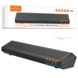Boxa Multimedia Hoco BS66, Bluetooth 5.4, 2x3W, USB + Bluetooth, Soundbar Laptop/PC, Design Plat, Negru