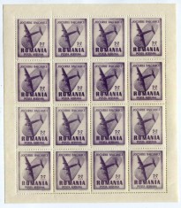 ROMANIA 1948 JOCURILE BALCANICE,valoarea 7+7 LEI in COALA DE 16 , LP 228 b,MNH foto