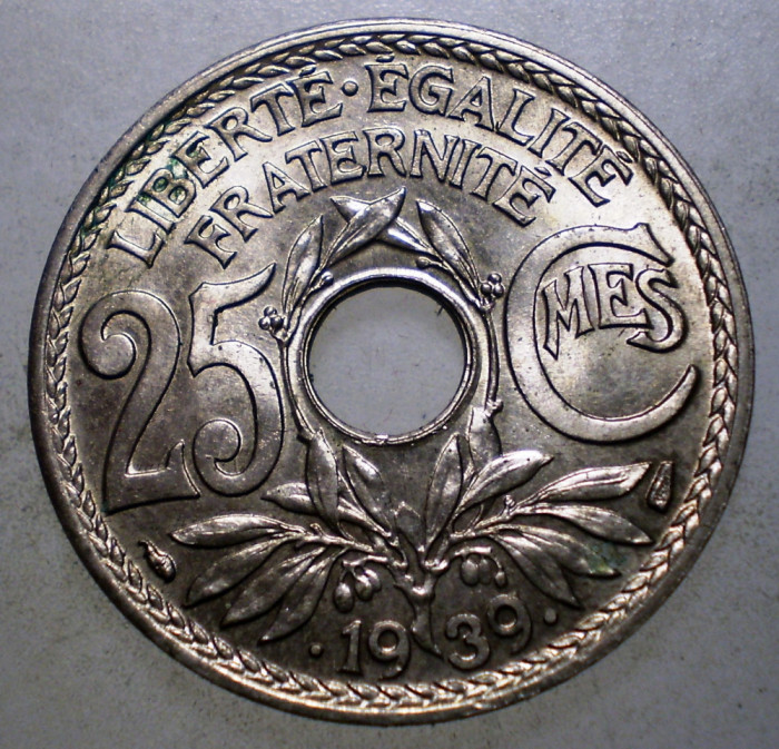 7.272 FRANTA 25 CENTIMES 1939 AUNC