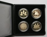 UN SET FRUMOS ! 4 MONEDE PROOF DE 50 BANI 2018 . "INFAPTUIREA MARII UNIRI 1918"