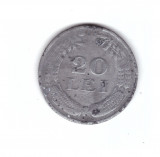 Moneda 20 lei 1942, stare relativ buna, curata, Zinc