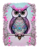 Cumpara ieftin Sticker decorativ Bufnita, Roz, 70 cm, 11370ST, Oem