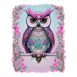 Sticker decorativ Bufnita, Roz, 70 cm, 11370ST