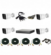 Kit profesional 4 camere supraveghere 2MP AHD, Exterior + DVR 4 canale Pentabrid Dahua + Sursa + Cablu + Cablu HDMI foto