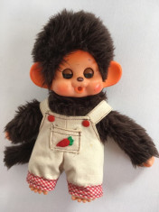 Monchhichi Sekiguchi, maimutica maimuta jucarie plus 18 cm, cu salopeta foto