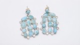 Cumpara ieftin Cercei Candelabru din Argint 925 Caribbean Larimar, cu Zirconiu