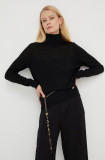 Cumpara ieftin MICHAEL Michael Kors pulover de lana femei, culoarea negru, light, cu guler