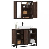 Gossi set mobilier de baie, 2 piese, stejar maro, lemn prelucrat