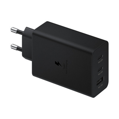 &amp;Icirc;ncărcător de rețea Samsung 2x USB-C/USB PPSPD PD 65W QC 3.0 AFC FCP negru EP-T6530NBEGEU foto