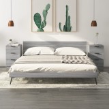 Set 2 Noptiere Gossi, Gri Sonoma, 40x36x65 cm, PAL, Design Modern, Dormitor