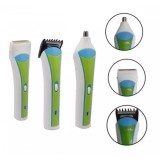 Set Aparat de Tuns Facial 3 in 1, Model NHC-2013 cu 3 capete detasabile, 16 cm