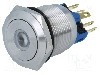 Intrerupator anti-vandalism, ON-ON, &Oslash;22mm, ONPOW - GQ22-11ZD/Y/12V