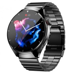 Smartwatch iSEN BK03, Negru, 1.39 HD, Apel Bluetooth, ECG, glucoza din sange, oxigen din sange, tensiune arteriala, puls, temperatura corporala, redar