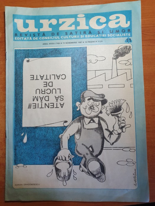 revista urzica 15 noiembrie 1987 -revista de satira si umor