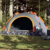 VidaXL Cort de camping, 3 persoane, gri/portocaliu, setare rapidă