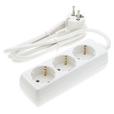 Prelungitor electric OPTONICA cu 3 prize, cablu 1.5 m, 16A, 3500W, alb