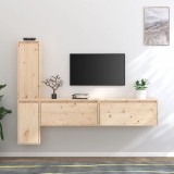 vidaXL Comode TV, 4 buc., lemn masiv de pin